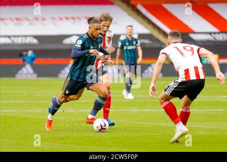 Sheffield, Großbritannien. September 2020. Leeds United Stürmer Tyler Roberts während der englischen Meisterschaft Premier League Fußballspiel zwischen Sheffield United und Leeds United am 27. September 2020 in Bramall Lane in Sheffield, England - Foto Simon Davies / ProSportsImages / DPPI Credit: LM/DPPI/Simon Davies/Alamy Live News Stockfoto