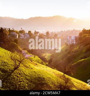 Walnut Canyon im Glassell Park bei einem goldenen Sonnenuntergang Stockfoto