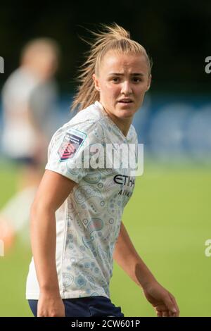 LOUGHBOROUGH, ENGLAND. 27. SEPTEMBER 2020 Georgia Stanway of Manchester City Frauen während des Vitality Women's FA Cup Spiels zwischen Leicester City und Manchester City im Farley Way Stadium, Quorn, Loughborough am Sonntag, 27. September 2020. (Kredit: Leila Coker, MI News) Kredit: MI Nachrichten & Sport /Alamy Live Nachrichten Stockfoto