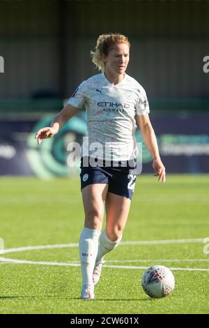 LOUGHBOROUGH, ENGLAND. 27. SEPTEMBER 2020 Sam Mewis von Manchester City Frauen während des Vitality Women's FA Cup Spiels zwischen Leicester City und Manchester City im Farley Way Stadium, Quorn, Loughborough am Sonntag, 27. September 2020. (Kredit: Leila Coker, MI News) Kredit: MI Nachrichten & Sport /Alamy Live Nachrichten Stockfoto