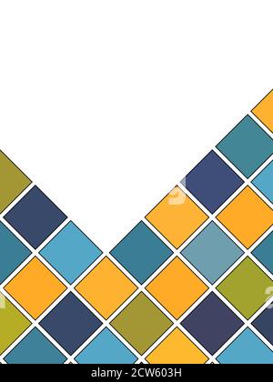Abstrakte Grün, Blau Und Orange Geometrische Dekoration, Cover Hintergrund Vorlage Stock Vektor