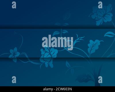 Grußkartenvorlage Mit Blauem Blumenmuster Stock Vektor