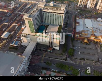 Luftaufnahme des Stadthuys-Gebäudes, Malacca Stockfoto