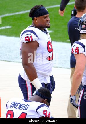 Pittsburgh, PA, USA. September 2020. Carlos Watkins #91 während der Pittsburgh Steelers vs Houston Texans bei Heinz Field in Pittsburgh, PA. Jason Pohuski/CSM/Alamy Live News Stockfoto