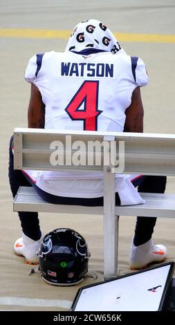 Pittsburgh, PA, USA. September 2020. Deshaun Watson #4 während der Pittsburgh Steelers vs Houston Texans bei Heinz Field in Pittsburgh, PA. Jason Pohuski/CSM/Alamy Live News Stockfoto