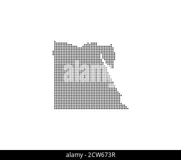 Ägypten, Land, gepunktete Karte auf weißem Hintergrund. Vektorgrafik. Stock Vektor