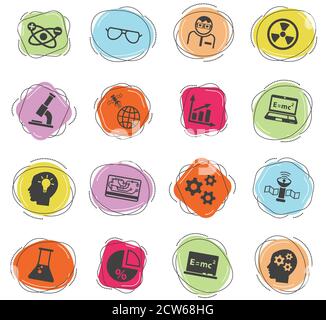 Science Icon Set Stock Vektor