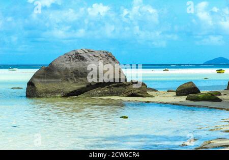 Big Rocks, Strand, Mahe Island, Seychellen Stockfoto