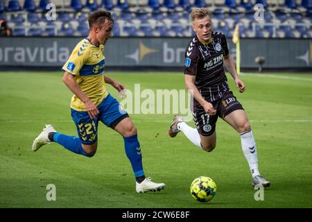 Broendby, Dänemark. September 2020. Casper Tengstedt (17) von AC Horsens gesehen während der 3F Superliga Spiel zwischen Broendby IF und AC Horsens im Broendby Stadion in Broendby. (Foto Kredit: Gonzales Foto/Alamy Live News Stockfoto