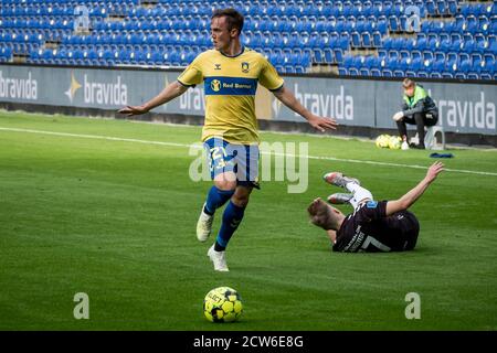 Broendby, Dänemark. September 2020. Lasse Vigen (21) von Broendby, WENN er während des 3F Superliga-Spiels zwischen Broendby IF und AC Horsens im Broendby Stadion in Broendby gesehen wird. (Foto Kredit: Gonzales Foto/Alamy Live News Stockfoto