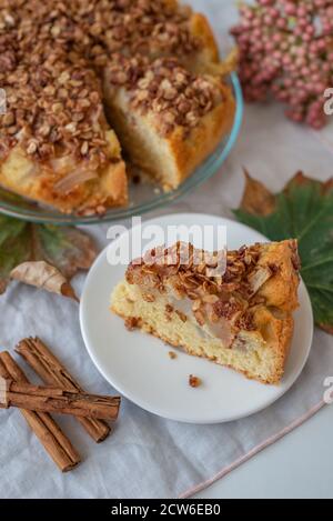 Süße hausgemachte Vanillebirne Pie Stockfoto