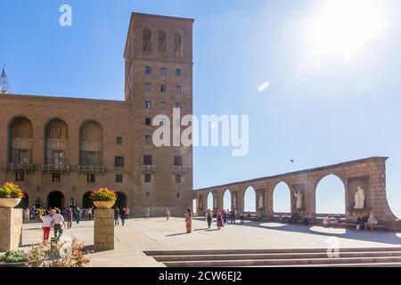 Die Abtei von Sta Maria in Montserrat, Barcelona, Spanien Stockfoto