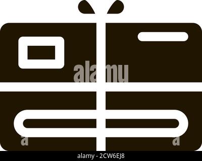 Geschenkgutschein mit Bogen Symbol Vektor Glyphe Illustration Stock Vektor