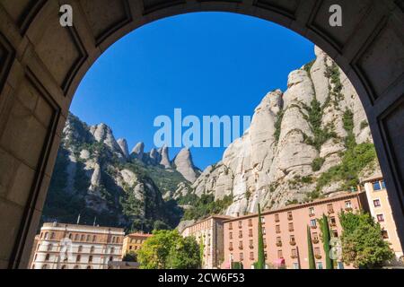 Die Abtei von Sta Maria in Montserrat, Barcelona, Spanien Stockfoto