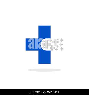 Doctor plus Illustration Vektor Logo Design für die medizinische und medizinische Versorgung. Stock Vektor