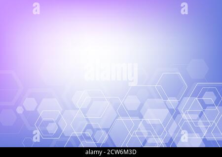 Abstrakte medizinischen Hintergrund DNA-Forschung, Molekül, Genetik, Genom, DNA-Kette. Genetische Analyse kunst Konzept mit Sechsecke, Linien, Punkte Stockfoto