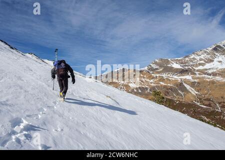 ascenso al puerto de la Madera, Huesca, Aragón, cordillera de los Pirineos, Spanien Stockfoto