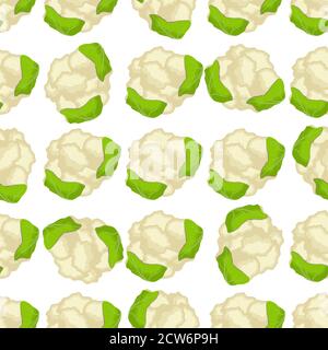 Illustration zum Thema der hellen Muster Kohl, Gemüsekohl für Dichtung. Gemüse Muster bestehend aus schönen Kohl, viele Blumenkohl. Stock Vektor