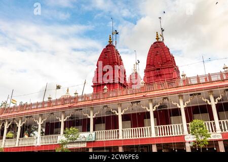 Blick auf die berühmte Digambar Jain mandir in Chandni Chowk In Shahjahanabad Bereich des alten Delhi Stockfoto