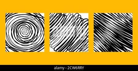 Handgezeichneter Doodle Hintergrund. Muster mit grange Linien Stock Vektor