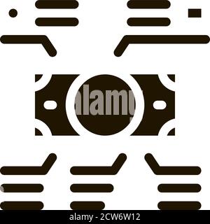 Elemente Von Bargeld Banknoten Symbol Vektor Glyphe Illustration Stock Vektor
