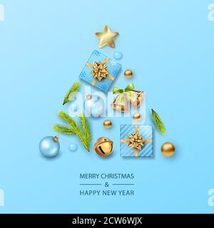 Weihnachten und Neujahr Karte Stock Vektor