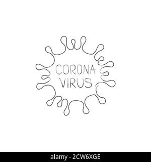 Coronavirus-Illustration im Linienstil auf weißem Hintergrund Stock Vektor
