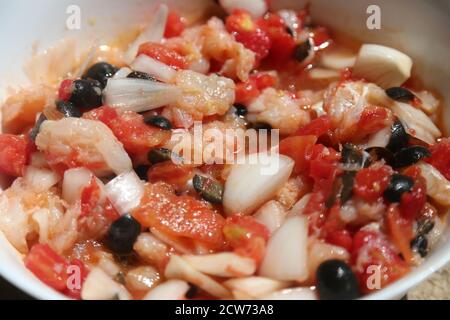 Esqueixada de bacalao Stockfoto