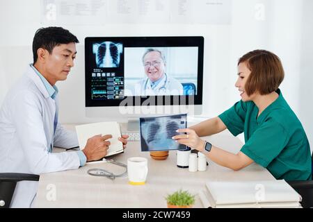 Röntgenaufnahme der Lunge Stockfoto