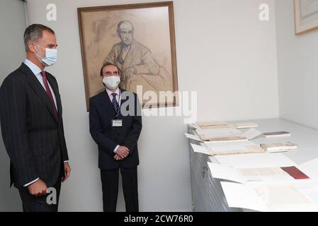 Madrid, Spanien. September 2020. König Felipe VI. Weiht die neuen Einrichtungen der José Ortega y Gasset-Gregorio Marañón Foundation (FOM) ein.Quelle: CORDON PRESS/Alamy Live News Stockfoto