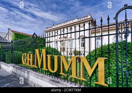 Haus des Champagners , G.H. Mumm, Reims, Stockfoto