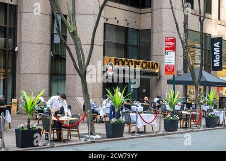 Fogo de Chao Restaurant im Freien an der W. 53. Straße, New York City, USA Stockfoto