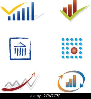 Set von Symbolen für Logo Design - Finanzen und Asset Management. Stock Vektor