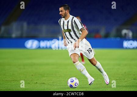 Leonardo Bonucci von Juventus in Aktion während der italienischen Meisterschaft Serie EIN Fußballspiel zwischen AS Roma und Juventus FC am 27. September 2020 bei Stockfoto