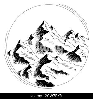 Bergkette Grafik Schwarz Wei Landschaft Skizze Illustration Vektor bergkette-grafik-schwarz-wei-landschaft-skizze-illustration-vektor
