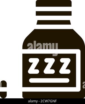 Abbildung Des Symbols „Flaschen-Insomnia-Pillen“ Stock Vektor