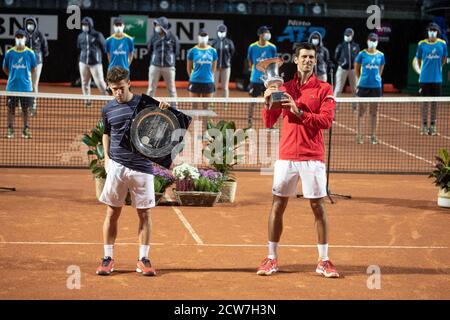 Roma 09/21/2020, Novak Djokovic gewinnt International BNL Tennis Tournament Stockfoto