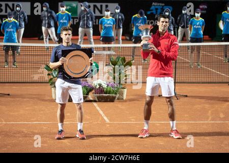 Roma 09/21/2020, Novak Djokovic gewinnt International BNL Tennis Tournament Stockfoto