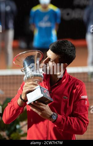 Roma 09/21/2020, Novak Djokovic gewinnt International BNL Tennis Tournament Stockfoto