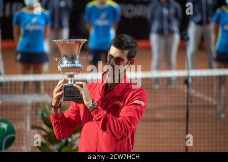 Roma 09/21/2020, Novak Djokovic gewinnt International BNL Tennis Tournament Stockfoto