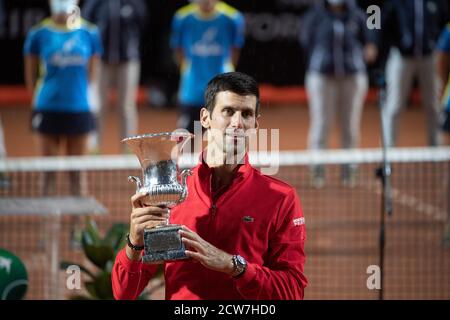 Roma 09/21/2020, Novak Djokovic gewinnt International BNL Tennis Tournament Stockfoto