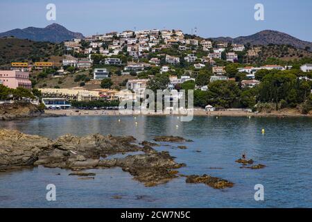 Grifeu Strand in Llanca, Costa Brava, Katalonien, Spanien Stockfoto