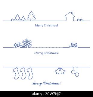 Set von Vektor-Design-Elementen für Weihnachtskarten. Stock Vektor