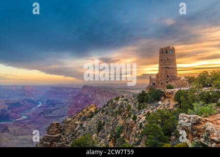 Desert View Wachturm am Grand Canyon, Arizona, USA. Stockfoto