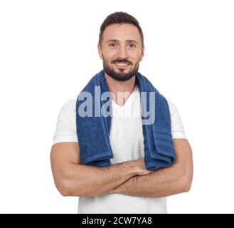 Selbstbewusster Sportler Stockfoto