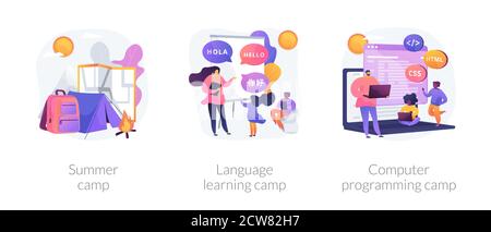 Pädagogische Sommeraktivitäten für Kinder abstrakte Metapher Stock Vektor