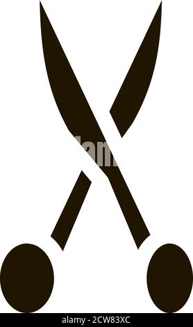 Schneiden Sie Haare Eisen Schere Symbol Illustration Stock Vektor