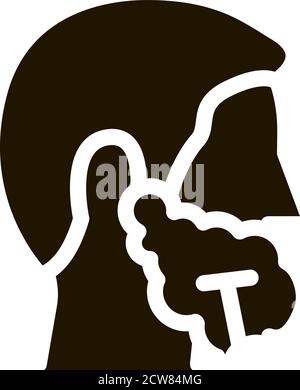 Mann Rasur Mit Rasiermesser Symbol Illustration Stock Vektor