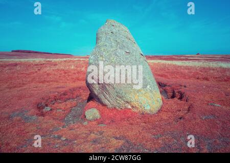 Der Cop Stone, stehender Stein in der Nähe von Helton, Cumbria Stockfoto