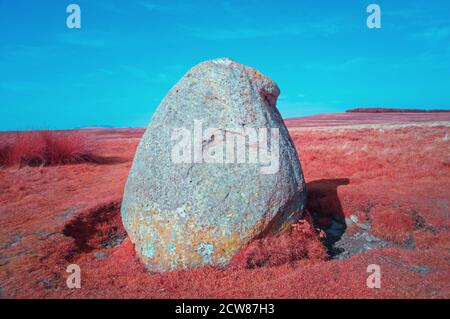 Der Cop Stone, stehender Stein in der Nähe von Helton, Cumbria Stockfoto